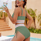 🔥Summer Sale 49% OFF💥👙High Waisted Tummy Control Color Block Bikini Sets