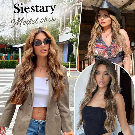 💖This Week's Hot Sales - 78% OFF🤩Women's Gradient Long Wavy Hair Wig, One-Piece with Adjustable Fit