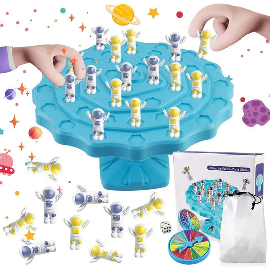 Balance Spaceman Game – Interactive Parent-Child Toy Balance Game Set with Dice and Spinner