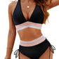 🔥Summer Sale 49% OFF💥👙High Waisted Tummy Control Color Block Bikini Sets