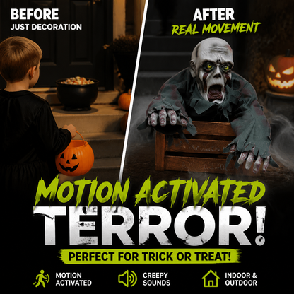👻 Animated Crawling Halloween Ghost with Light & Sound