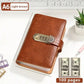 💞100-Transparent-Pocket Currency Collectors Album, Top-Grade PU Leather, Password Lock, Durable Material, High Clarity Transparent Sleeves, Banknote Binder, Gift-Ready Office Accounting Supplies for Gift Use🎁