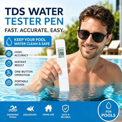 💧 ✨ 3-in-1 TDS Water Quality Tester - Measures pH, Chlorine, and Hardness with LCD Display for Pools and Aquariums 🌊📱