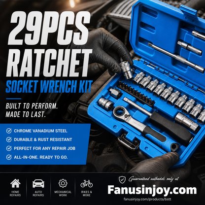 📢📢50% OFF !! ⏰2026 Sale — Over 16,600 Sold!🔧29‑Pcs Ratchet Socket Wrench Kit 🛠️