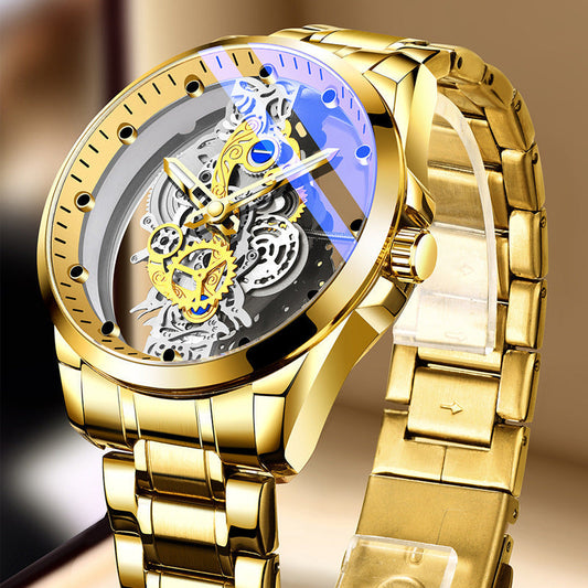 ⚡ Double-Sided Skeleton Watch – Non-Mechanical Tourbillon, Luminous, 30M Waterproof ✨