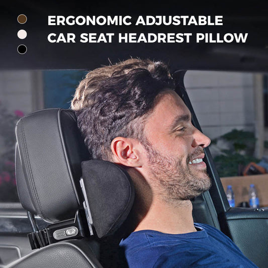 Ergonomic Adjustable Car Seat Headrest Pillow