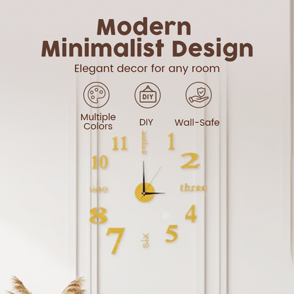 🕒3D DIY Silent Frameless Luminous Wall Clock