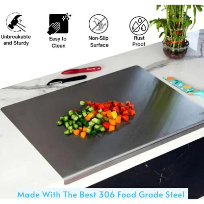 🔪 50% OFF NOW! 🥩 304 Stainless Steel Cutting Board – Durable, easy-clean & odor-resistant – Perfect for meat, baking & daily kitchen prep 🧑‍🍳