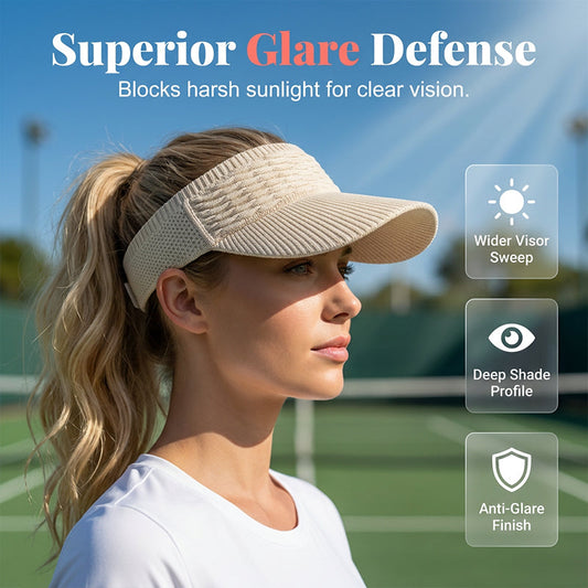 🔥SunSafeTok Women’s High Ponytail Visor Hat 🧢 Breathable, Open-Top UV400 Protection ☀️🇬🇧  Perfect for Running, Hiking, Beach Days & Everyday “That Girl” Style 💁‍♀️✨