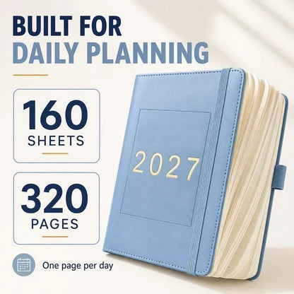 📅🔥 50% OFF! A5 2027 One-Day-Per-Page Diary Notebook – 385 Daily Pages, Monthly & Yearly Overview, Goal Tracker & Lay-Flat Binding ✨