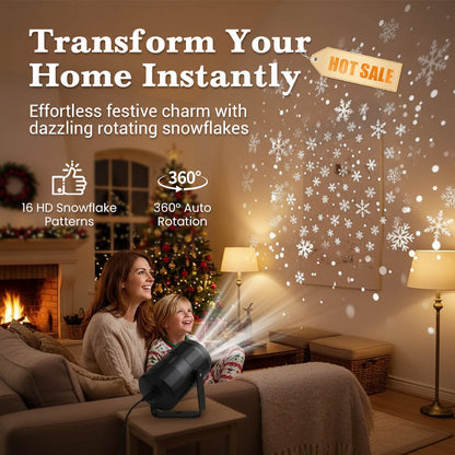 🎁 BUY 2, GET 1 FREE – Transform walls and ceilings into a living winter wonderland – Rotating LED Christmas Projector